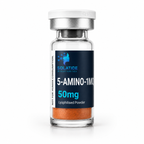 5-Amino-1MQ 50mg lyophilised powder vial – Solatide Biosciences research peptide, not for human consumption