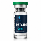 Retatrutide 10mg lyophilised powder vial – Solatide Biosciences research peptide, not for human consumption