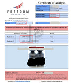 Freedom Diagnostics Endotoxin Test Report for Semaglutide 10mg – Pass (≤0.05 EU/mL, duplicate replicates) per USP <85> guidelines, verified by Stephen Schmidt, Principal Chemist