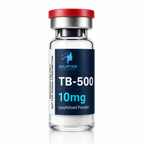 TB-500 10mg lyophilised powder vial – Solatide Biosciences research peptide, not for human consumption
